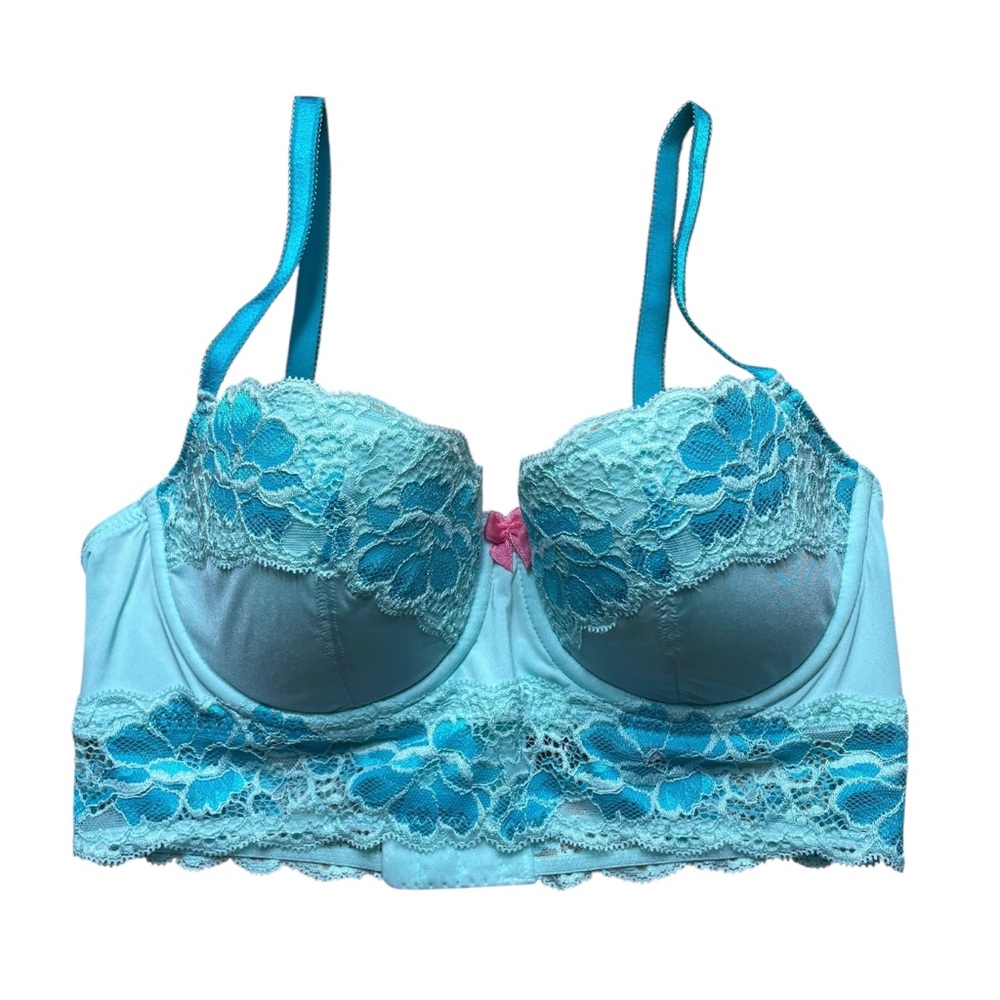 Adore‎ Me Blue Lace Longline Bra